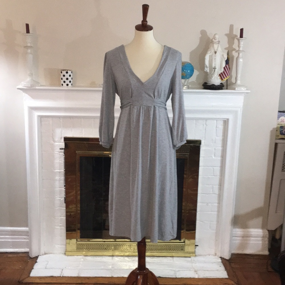 bcbg MaxAzria V neck gray stretch dress